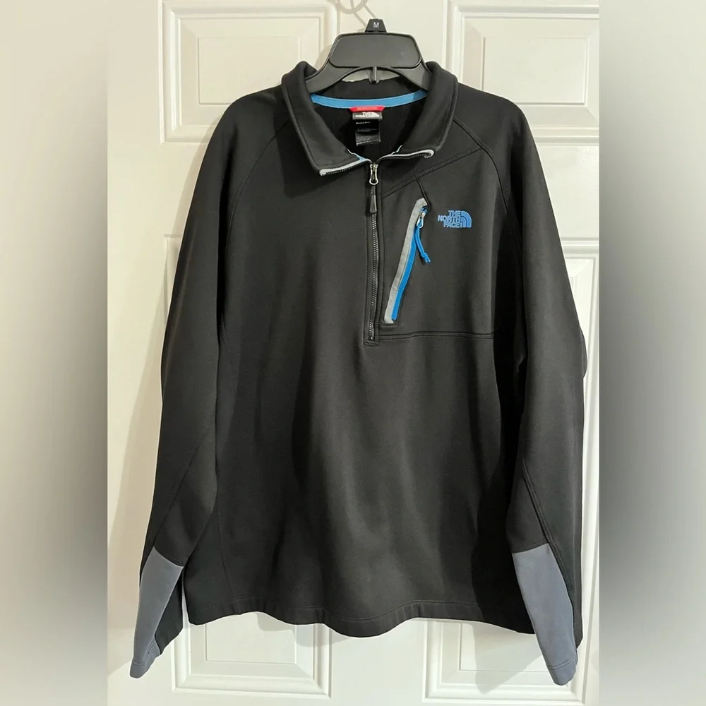 The North Face 1/4 Zip Black Pullover Sweatshirt Canyonland Fleece Outdoor Men M